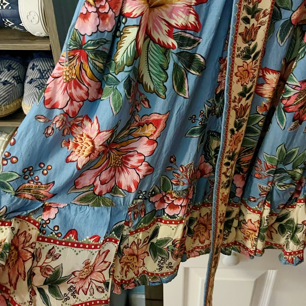 FARM Rio Pink and Blue Ruffled Off-the-Shoulder Mini Dress - Picture 5 of 8